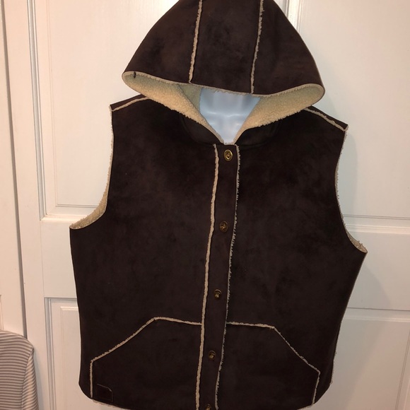 Lauren Ralph Lauren Jackets & Blazers - NWT LAUREN RALPH LAUREN FAUX SUEDE HOODIE VEST XL